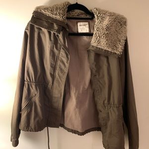 Jacket faux fur neck
